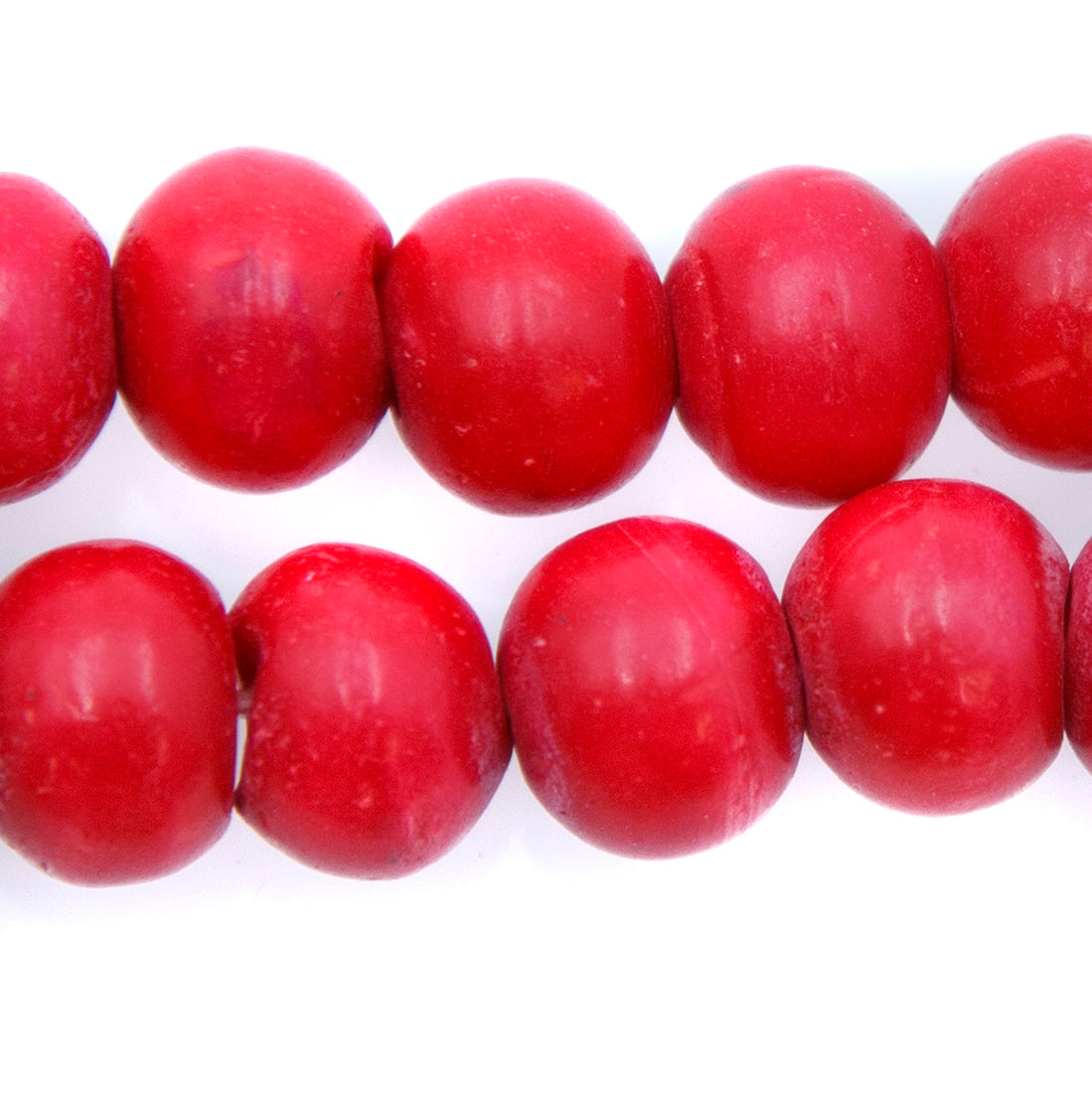 BN100-21: Red Cranberry Colored Bone 12mm 13" String