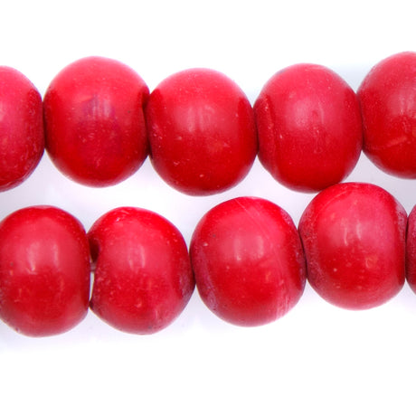 BN100-21: Red Cranberry Colored Bone 12mm 13" String