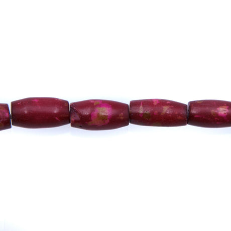 BN100-29: Red Colored Bone Hair Pipe 12mm 13" String