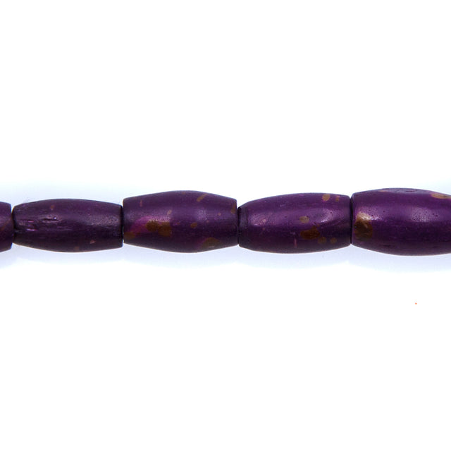 BN100-32: Purple Colored Bone Hair Pipe 12mm 13" String