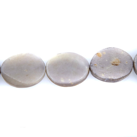 BN100-47: Grey Colored Bone Oval 14x19mm 13" String