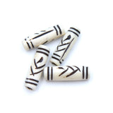BN275-37: Bone Carved Tube With Design 8x24mm 20 Pieces