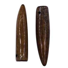 BN3500-01: Bone Tooth Shape Pendant Brown 10x44-50mm AVG 5PPK