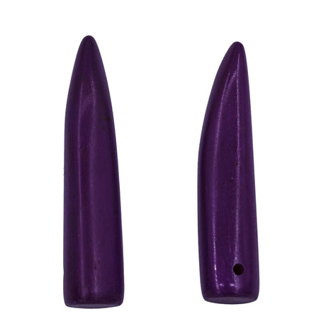 BN3500-02: Bone Tooth Shape Pendant Purple 10x44-50mm AVG 5PPK