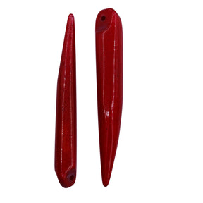 BN3501-03: Bone Fang Shape Pendant Red 6-8x55mm AVG 5PPK