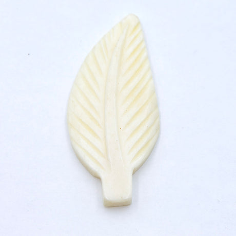 BN375-35: Bone Pendant Feather/leaf 25x54mm Average 4 Pieces