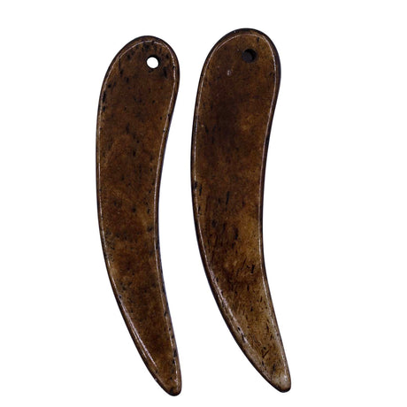 BN3750-01: Bone Flat Claw Shape Pendant Brown 50-54mm 5PPK