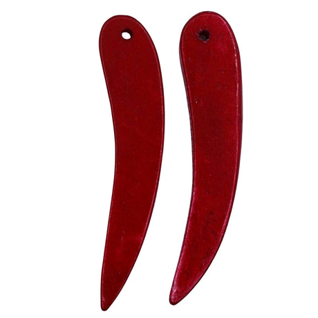 BN3750-02: Bone Flat Claw Shape Pendant Red 50-54mm 5PPK
