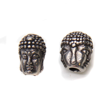 BUDDHA-STN: Buddha Head Stainless Steel 14x9mm 1 Piece