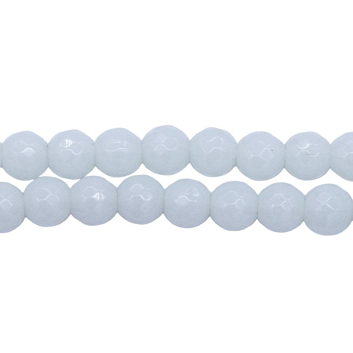 CG214-6: 6mm Alabaster White Faceted Round