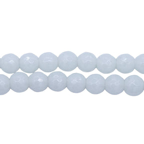 CG214-6: 6mm Alabaster White Faceted Round