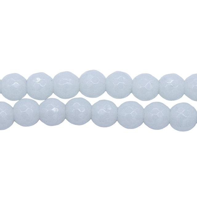CG214-6: 6mm Alabaster White Faceted Round