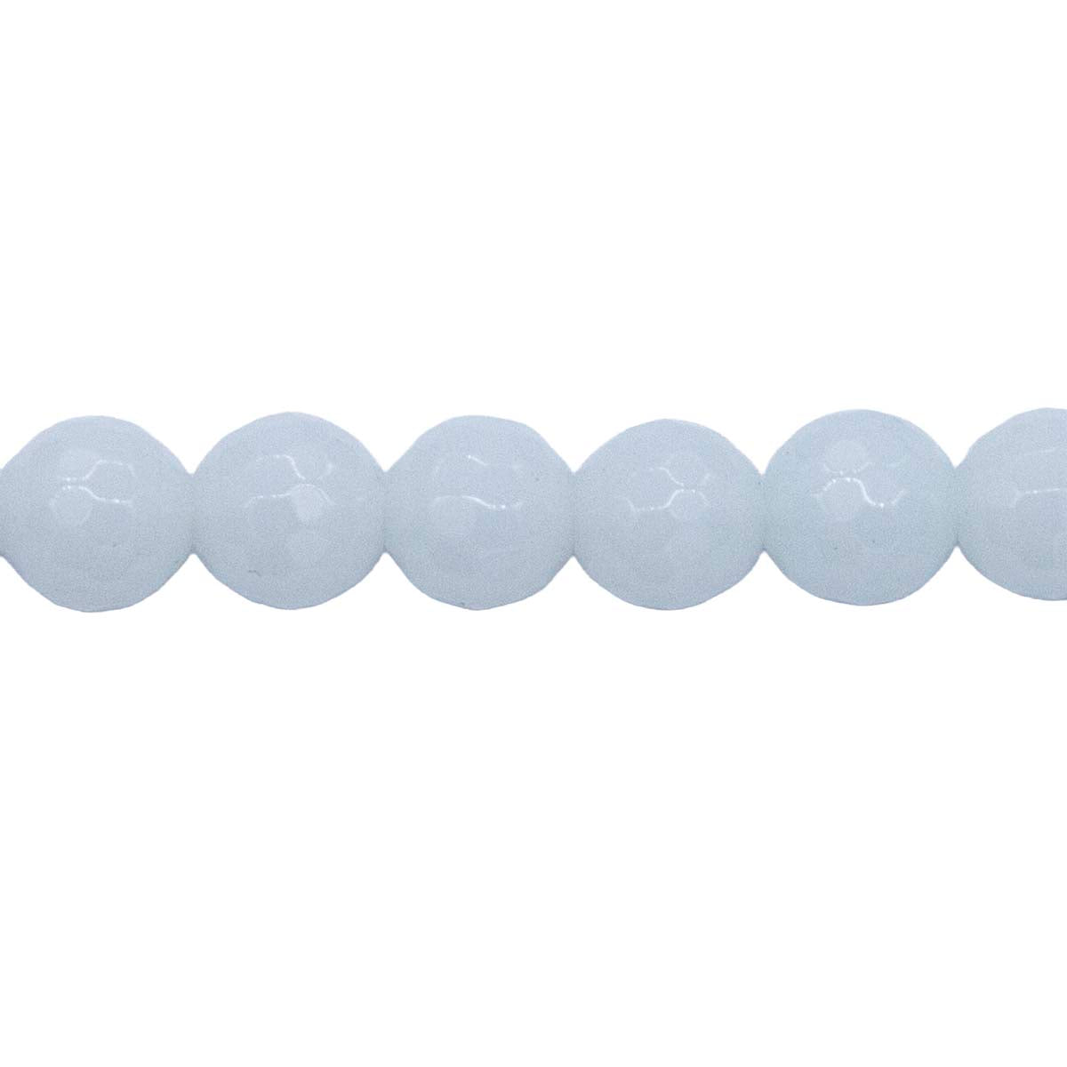 CG214-8: 8mm Alabaster White Faceted Round