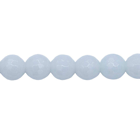 CG214-8: 8mm Alabaster White Faceted Round
