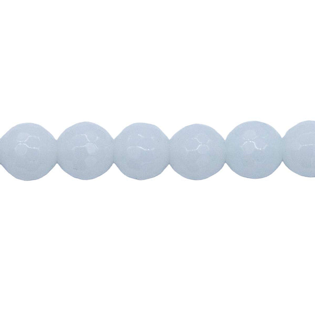 CG214-8: 8mm Alabaster White Faceted Round