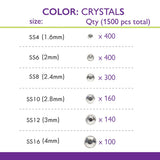 RH525-212FX: China FlatBack Rhinestone Mix Crystal 1500PPK
