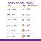 RH525-231FX: China FlatBack Rhinestone Mix Lt. Peach 1500PPK