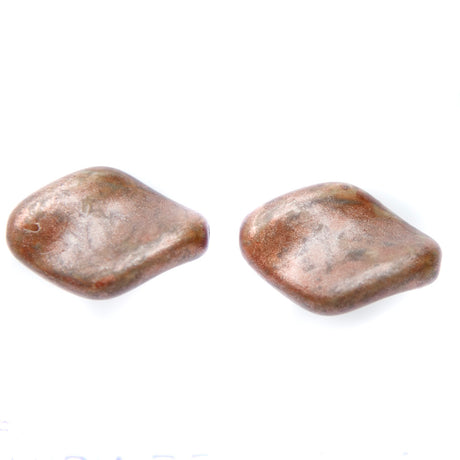 CZ9211-07: Czech Twisted Oval Graphite Golden Flake 19x13mm 6 Pieces