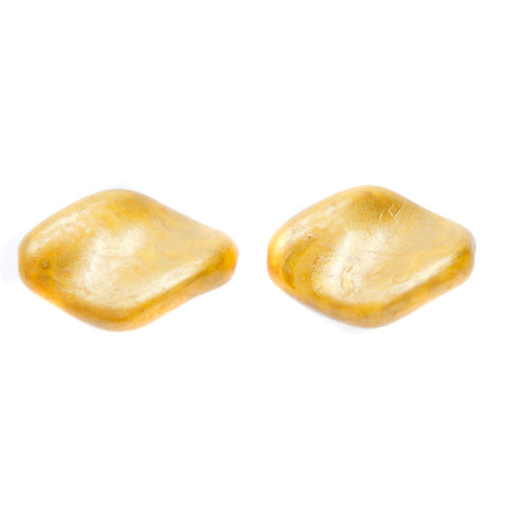CZ9211-25: Czech Twisted Oval Golden Flake 19x13mm 6 Pieces