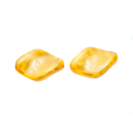 CZ9211-27: Czech Twisted Oval Maize Golden Flake 19x13mm 6 Pieces