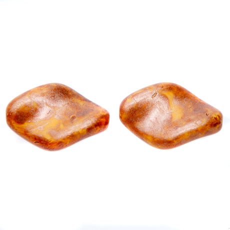 CZ9211-54: Czech Twisted Oval Copper Golden Flake 19x13mm 6 Pieces
