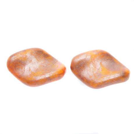 CZ9211-57: Czech Twisted Oval Bronze Golden Flake 19x13mm 6 Pieces