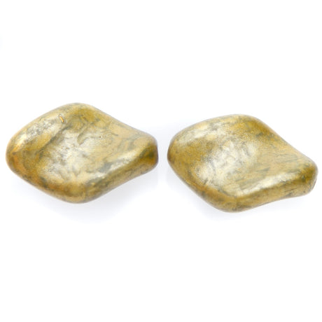 CZ9211-83: Czech Twisted Oval Olive Golden Flake 19x13mm 6 Pieces