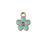 DZ0464-05: Zinc Charms 10x12mm Small Flower Blue - 10PPK