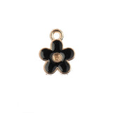 DZ0464-06: Zinc Charms 10x12mm Small Flower Black - 10PPK