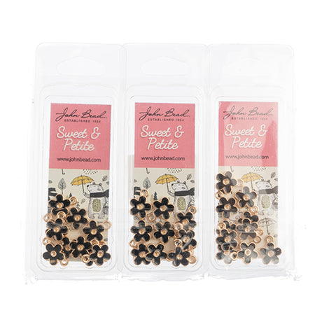 DZ0464-06: Zinc Charms 10x12mm Small Flower Black - 10PPK
