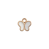 DZ0464-38: Zinc Charm 8x8mm Butterfly White 10PPK