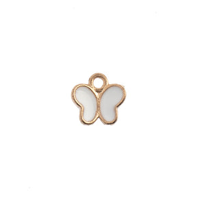 DZ0464-38: Zinc Charm 8x8mm Butterfly White 10PPK