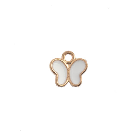 DZ0464-38: Zinc Charm 8x8mm Butterfly White 10PPK