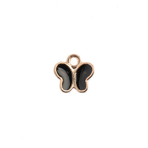 DZ0464-40: Zinc Charms 8x8mm Butterfly Black - 10PPK