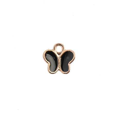 DZ0464-40: Zinc Charms 8x8mm Butterfly Black - 10PPK