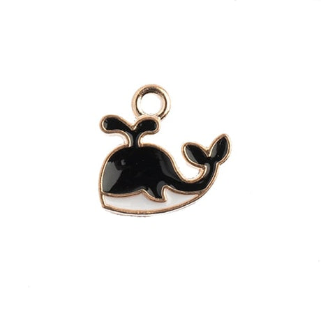 DZ0464-51: Zinc Charms 14x13mm Whale Black - 10PPK