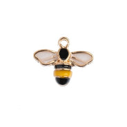 DZ0464-62: Zinc Charms 12x15mm Bumble Bee Yellow/Black - 10PPK