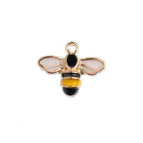 DZ0464-62: Zinc Charms 12x15mm Bumble Bee Yellow/Black - 10PPK