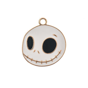 DZ0466-06: Zinc Charm Halloween 21x20mm Ghost Happy Face 8PPK