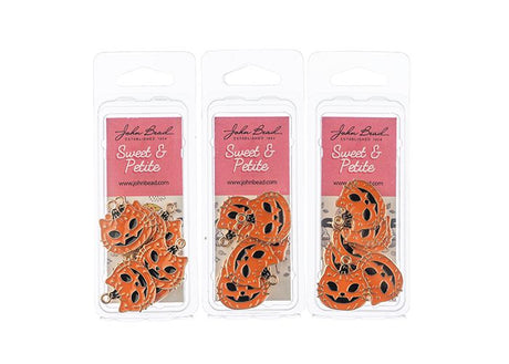 DZ0466-08: Sweet & Petite Halloween Charms 20x20mm Cat Face Pumpkin 8pcs
