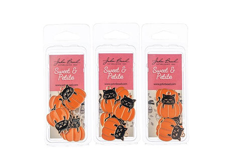 DZ0466-09: Sweet & Petite Halloween Charms 22x20.5mm Cat in Pumpkin 6pcs