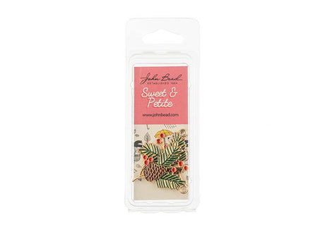DZ0466-12: Sweet & Petite Holiday Charms 26x29mm Pine Branch 2pcs