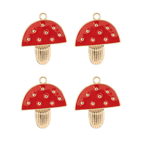 DZ0467-002: Zinc Charm 20x23mm Mushroom 4PPK