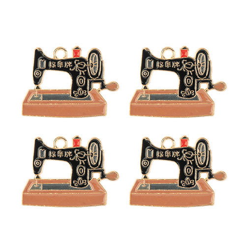 DZ0467-004: Zinc Charm 29x15mm Sewing Machine 4PPK