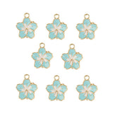 DZ0467-007: Zinc Charm 13x16mm Blue Flower 8PPK