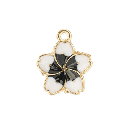 DZ0467-008: Zinc Charms 13x16mm White Flower - 10PPK