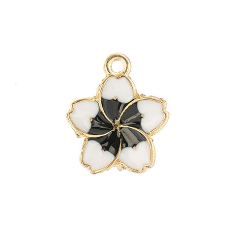 DZ0467-008: Zinc Charms 13x16mm White Flower - 10PPK
