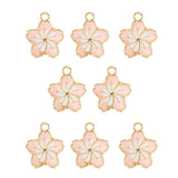 DZ0467-009: Zinc Charm 13x16mm Pink Flower 8PPK