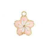 DZ0467-009: Zinc Charm 13x16mm Pink Flower 8PPK