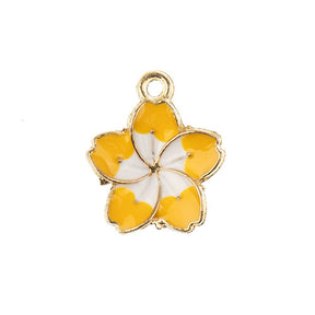 DZ0467-010: Zinc Charms 13x16mm Yellow Flower - 10PPK